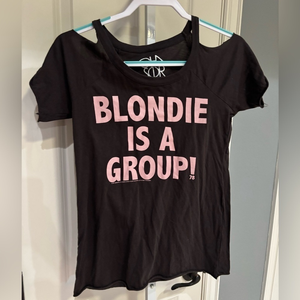 Blonde Is a Group Cold Shoulder Tee – Size Small Graphic Tee Stylish & Comfy!